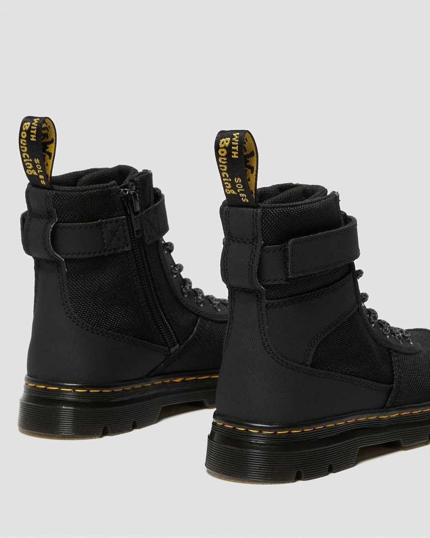 svarta dr martens combs tech barnstövlar