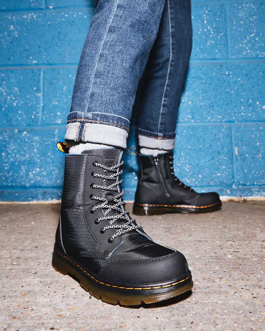 svarta dr martens combs utility barnstövlar