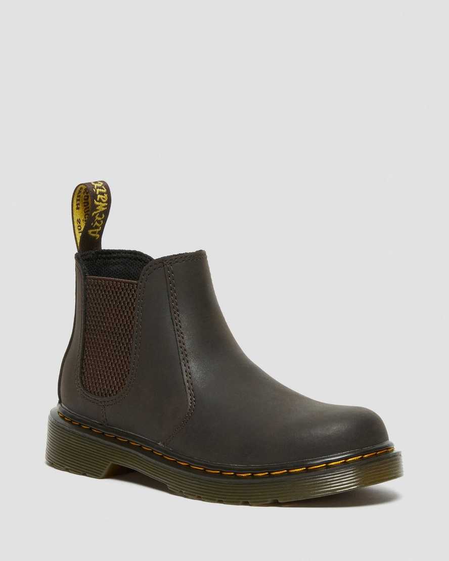 dr martens 2976 wildhorse chelsea-stövlar för barn mörkbruna