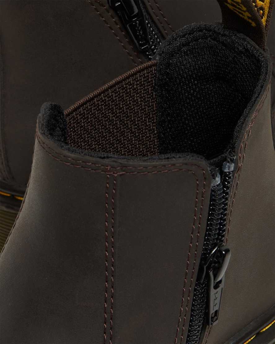dr martens 2976 wildhorse chelsea-stövlar för barn mörkbruna