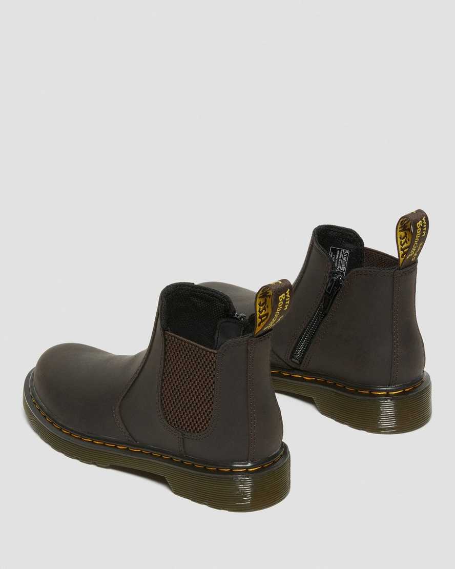 dr martens 2976 wildhorse chelsea-stövlar för barn mörkbruna