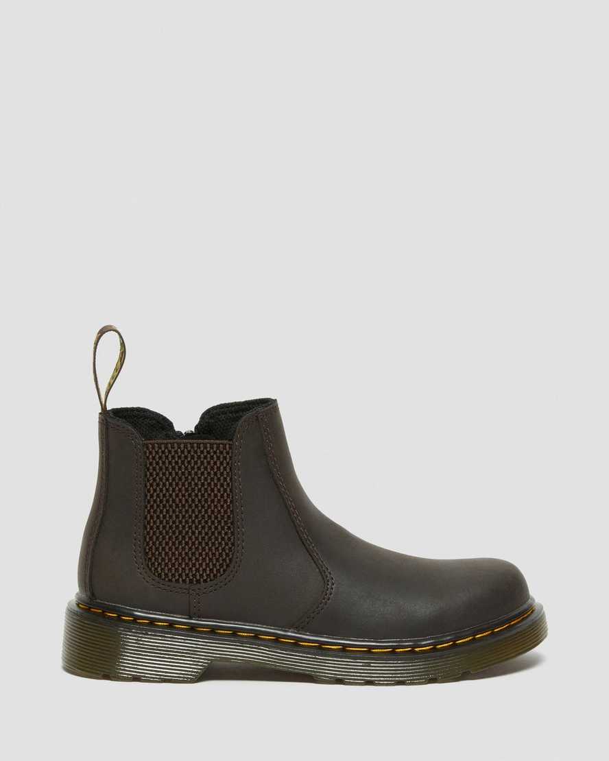 dr martens 2976 wildhorse chelsea-stövlar för barn mörkbruna