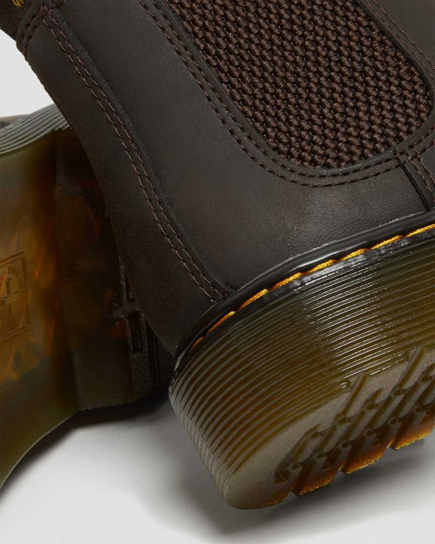 dr martens 2976 wildhorse chelsea-stövlar för barn mörkbruna