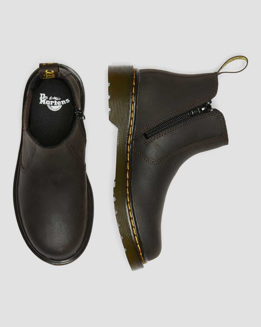 dr martens 2976 wildhorse chelsea-stövlar för barn mörkbruna