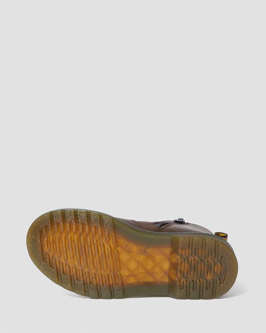 mörkbruna dr martens 2976 fodrade med fuskpäls för barn chelsea-stövlar
