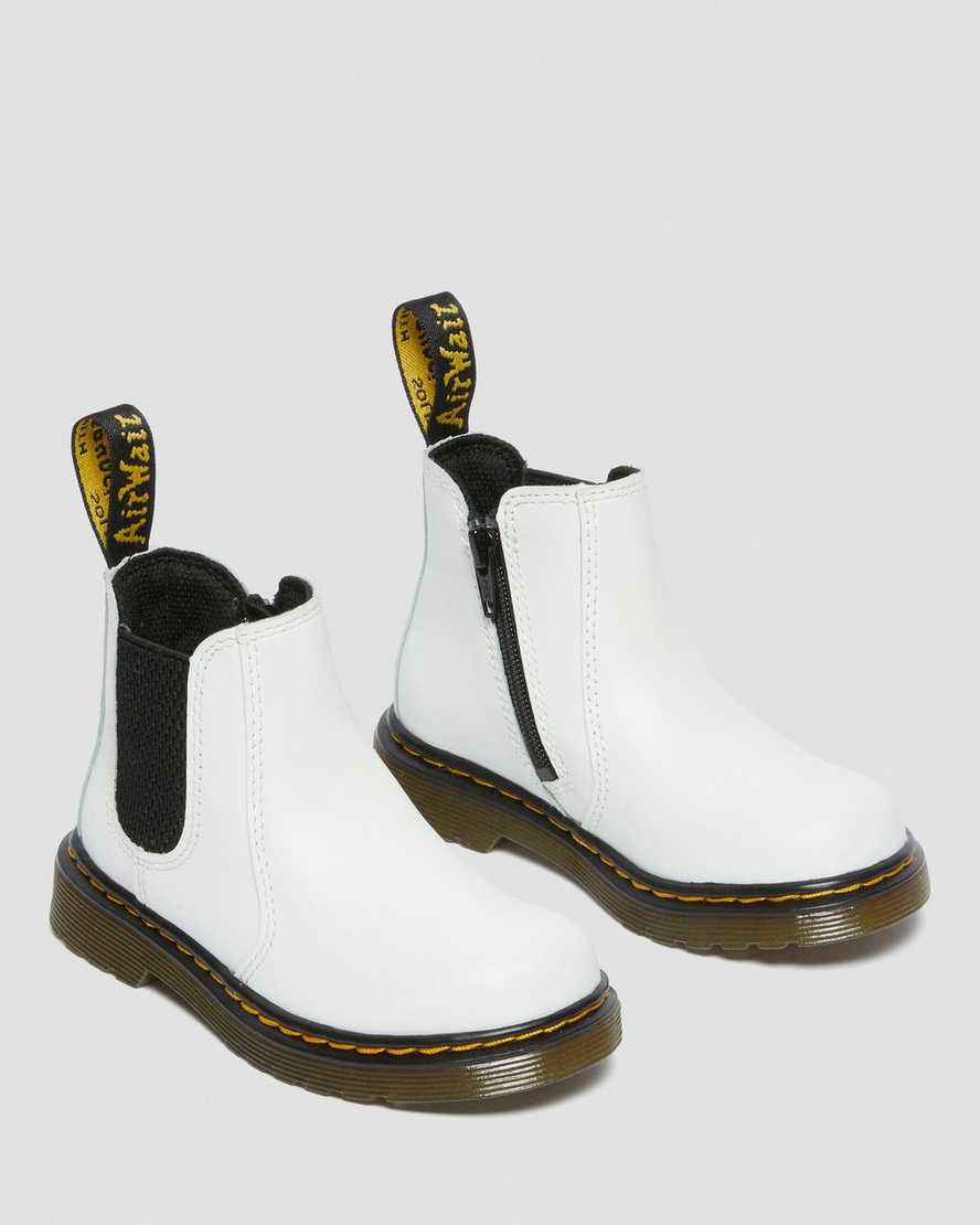 vita dr martens 2976 chelsea-stövlar för barn