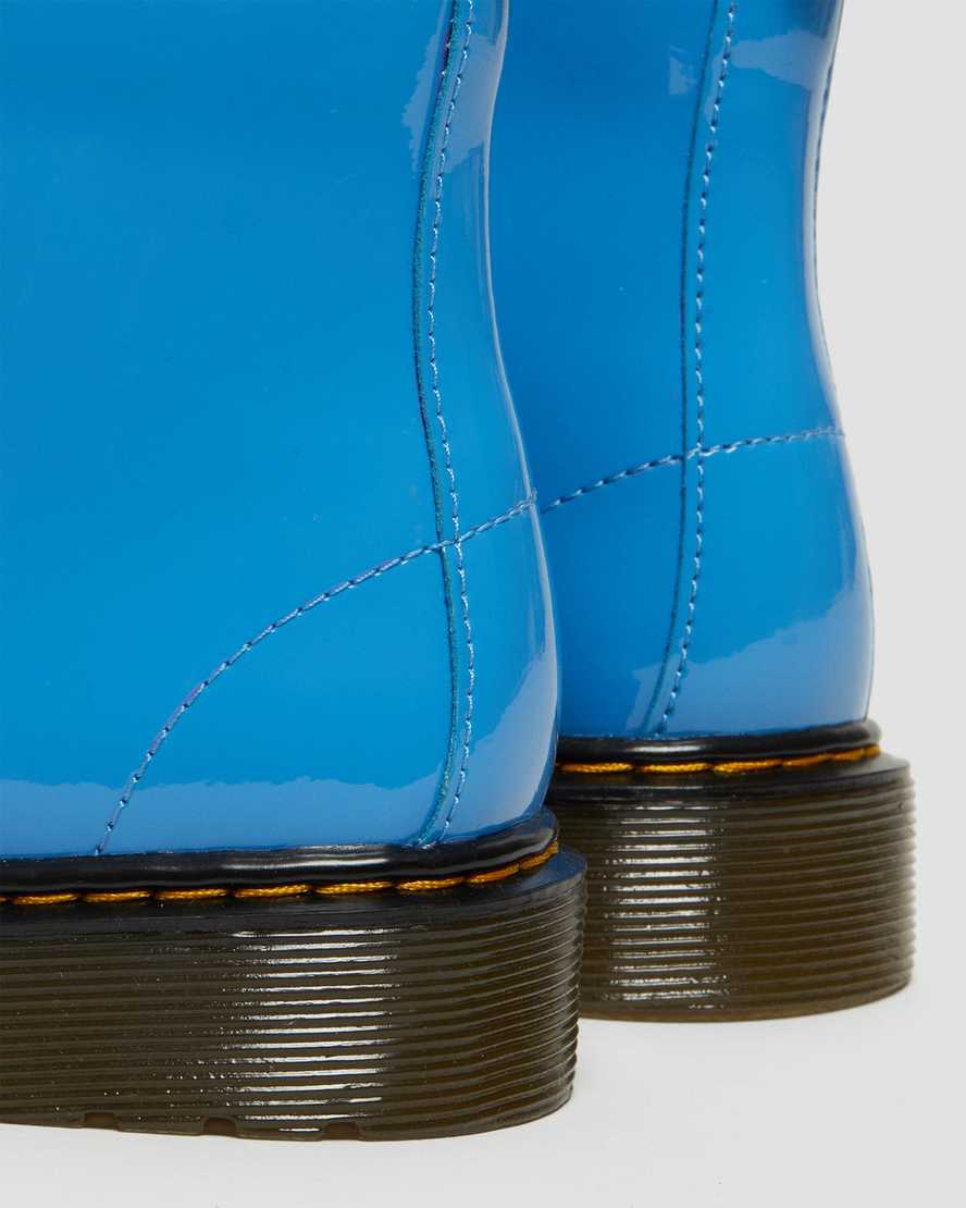 blå dr martens 1460 patent barnstövlar med snörning