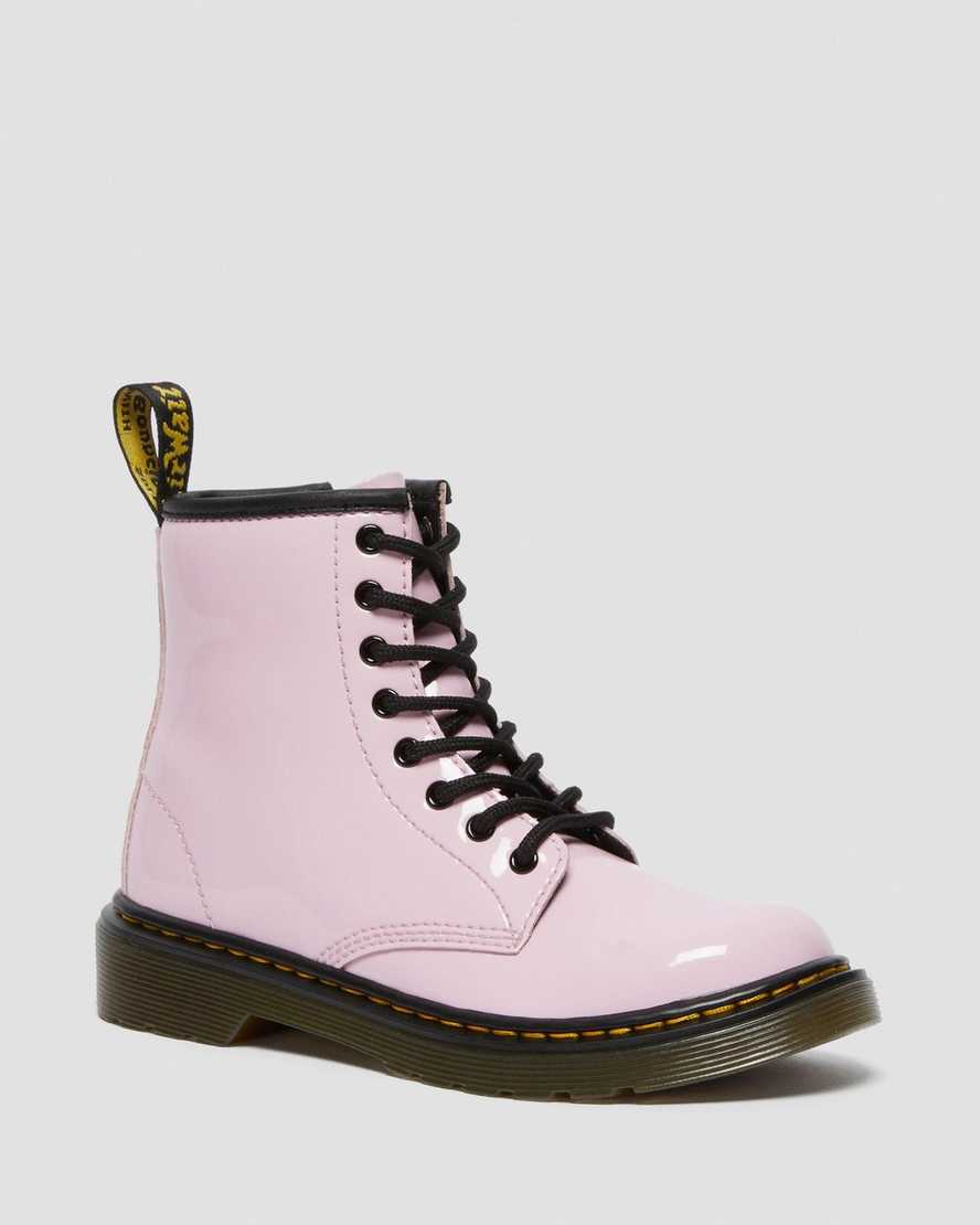 rosa dr martens 1460 patent barnstövlar med snörning