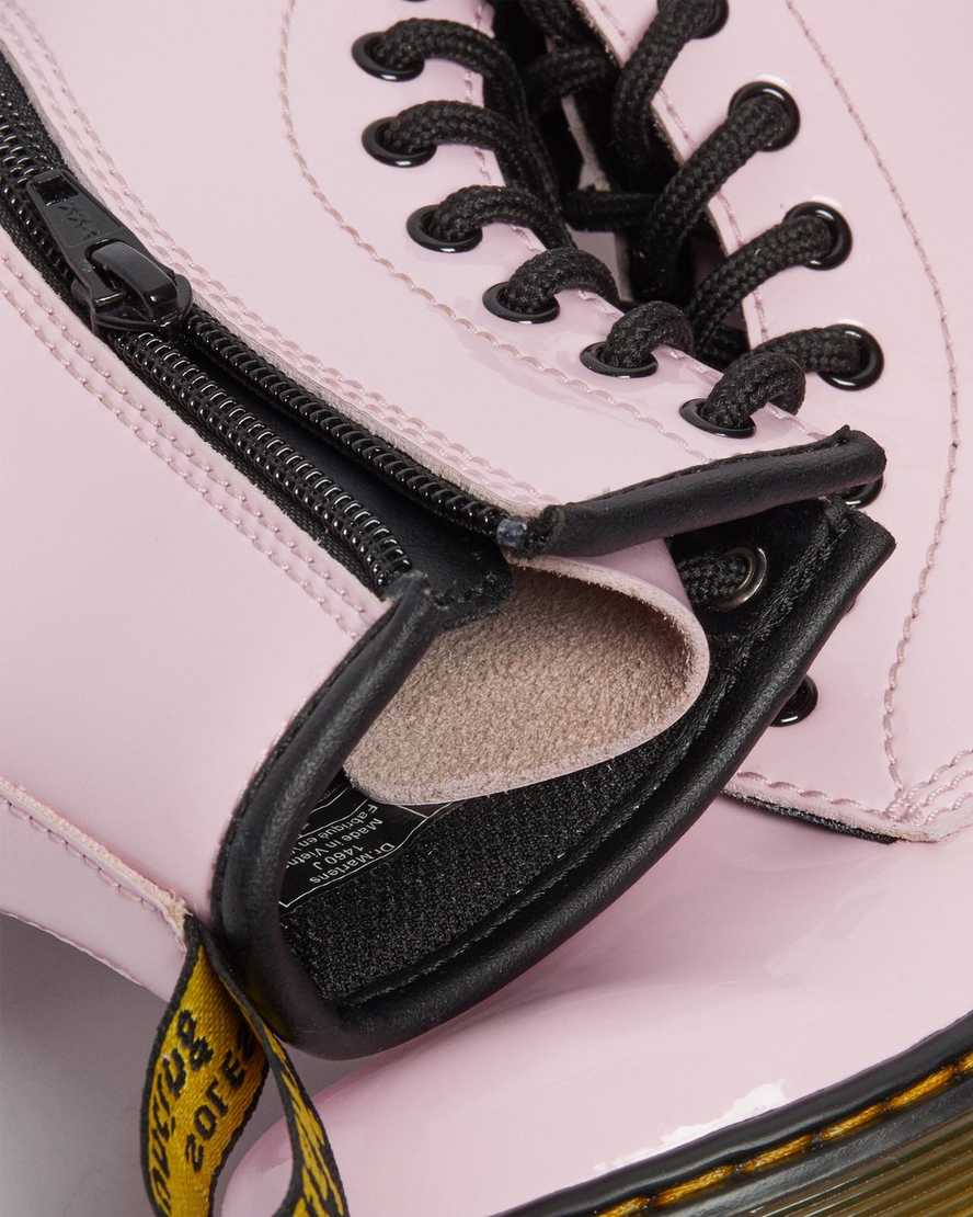 rosa dr martens 1460 patent barnstövlar med snörning