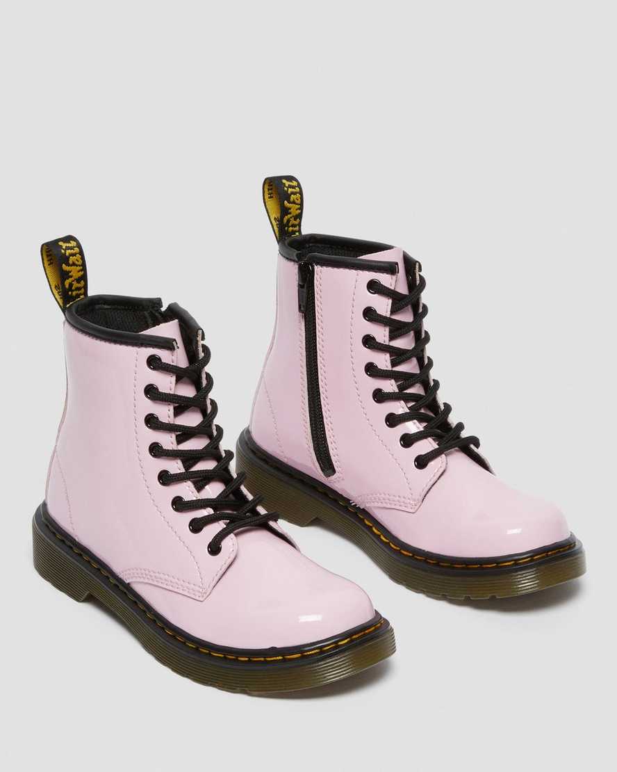 rosa dr martens 1460 patent barnstövlar med snörning