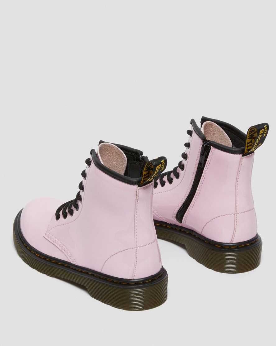 rosa dr martens 1460 patent barnstövlar med snörning