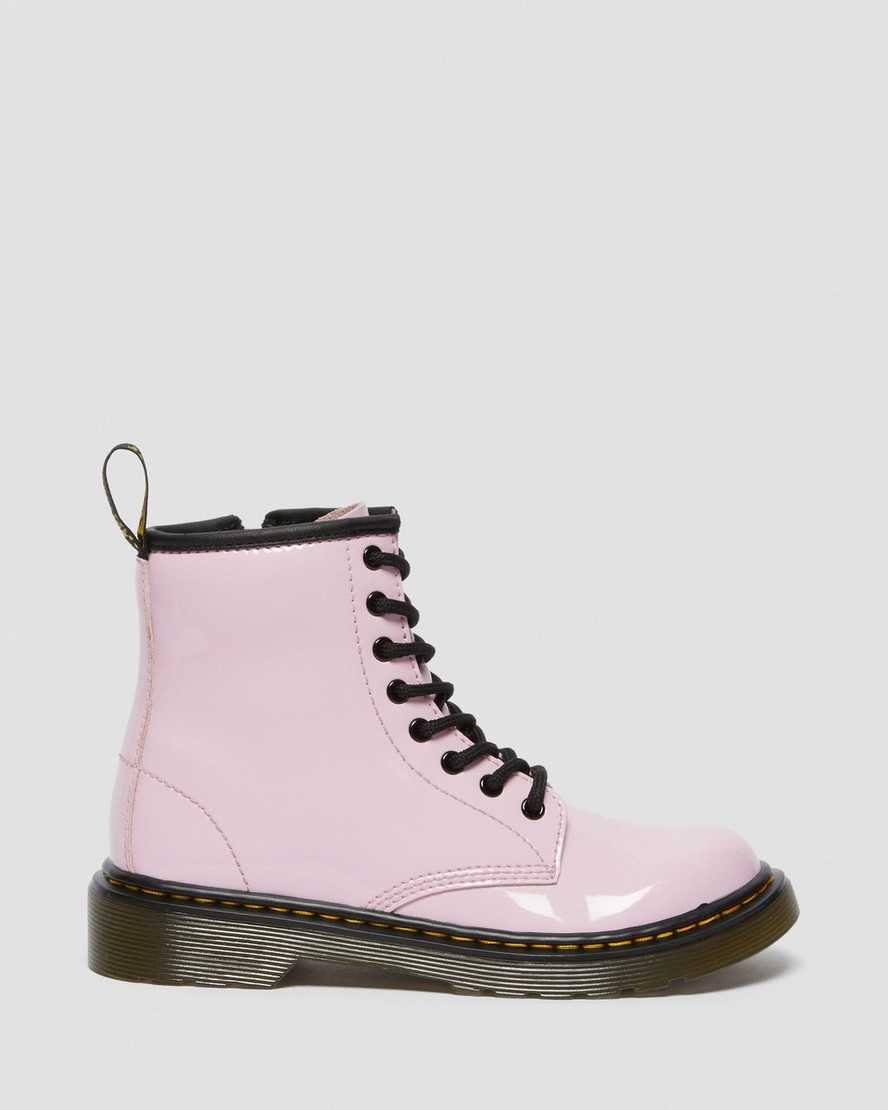 rosa dr martens 1460 patent barnstövlar med snörning