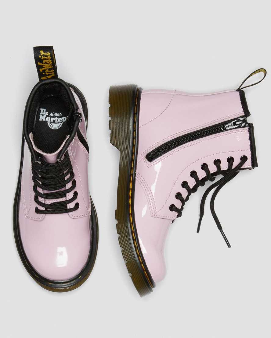 rosa dr martens 1460 patent barnstövlar med snörning