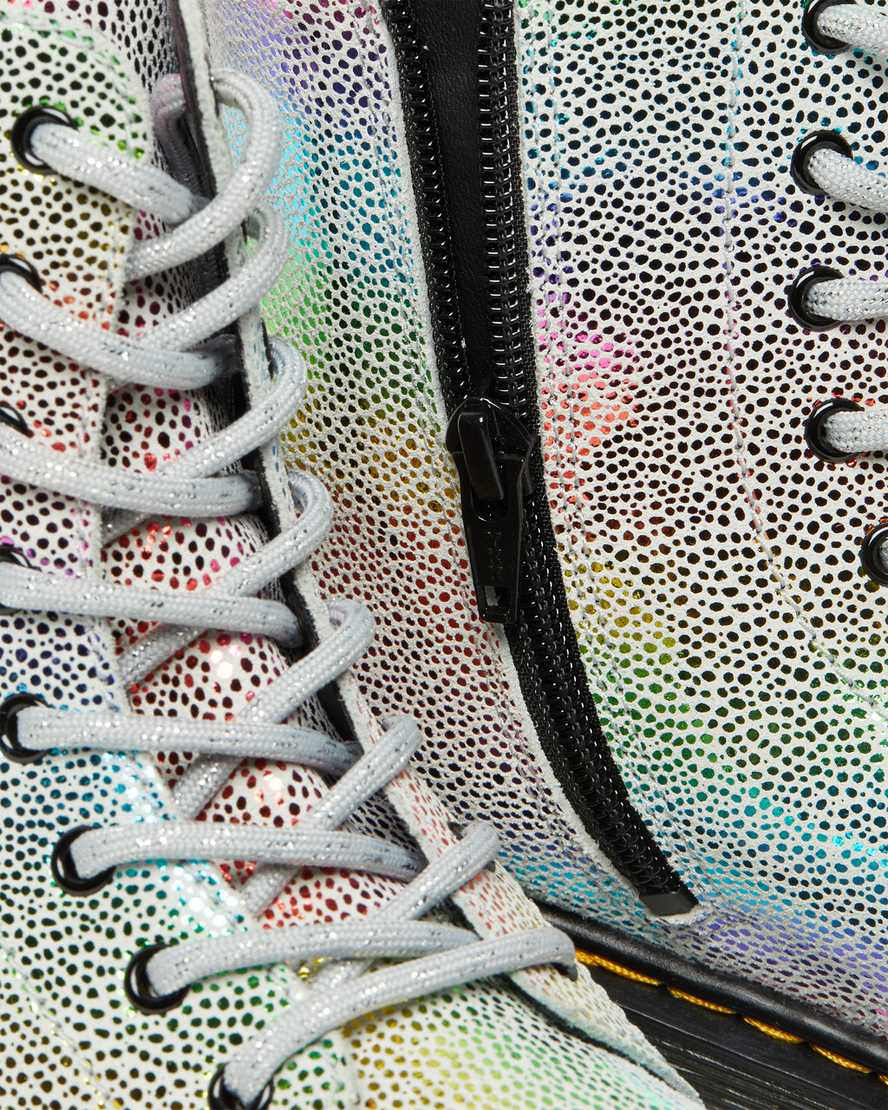 flerfärgade dr martens 1460 pascal iridescent barns snörstövlar