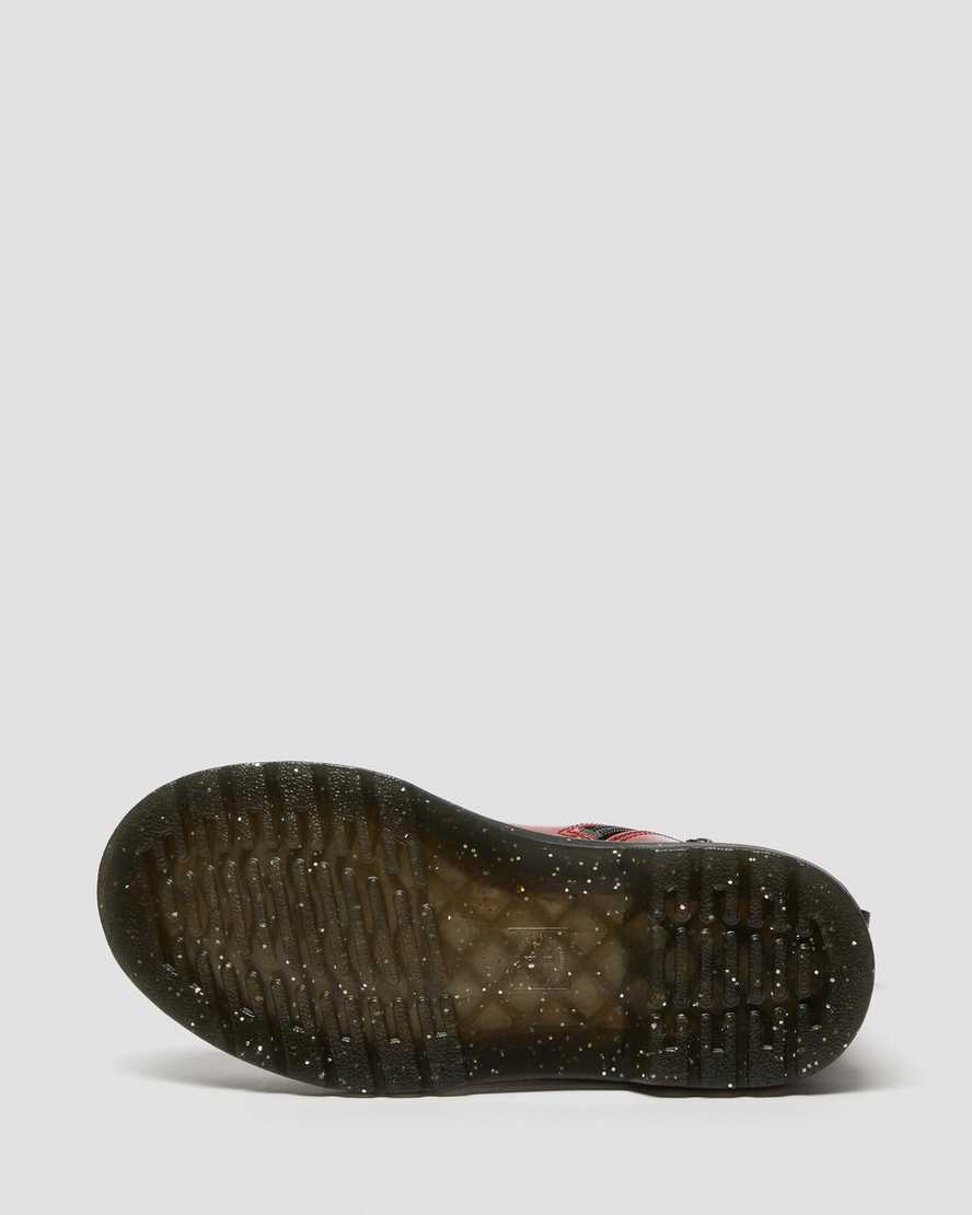 röda dr martens 1460 glitter barnkängor med snörning