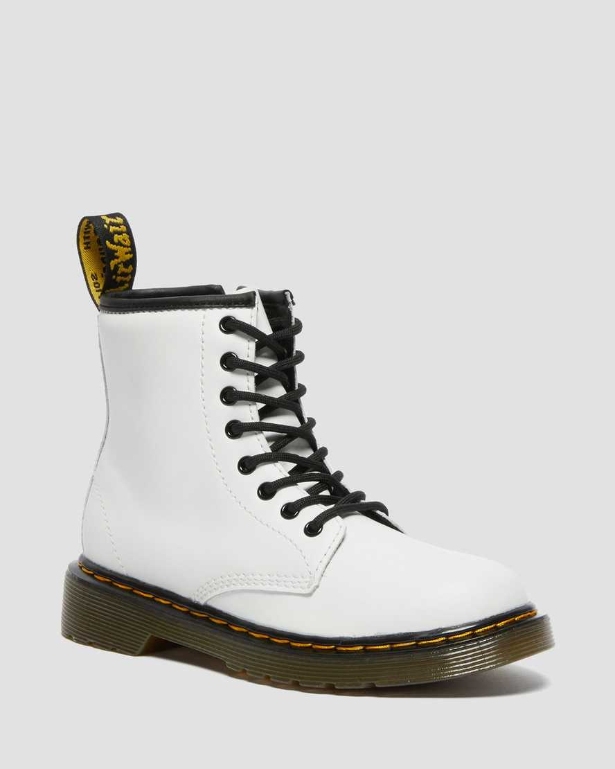 vita dr martens 1460 barnstövlar med snörning
