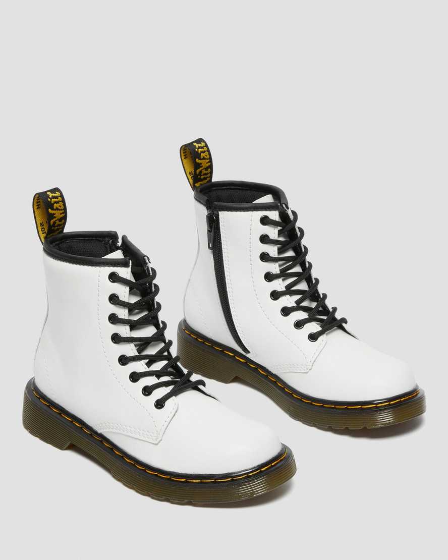 vita dr martens 1460 barnstövlar med snörning
