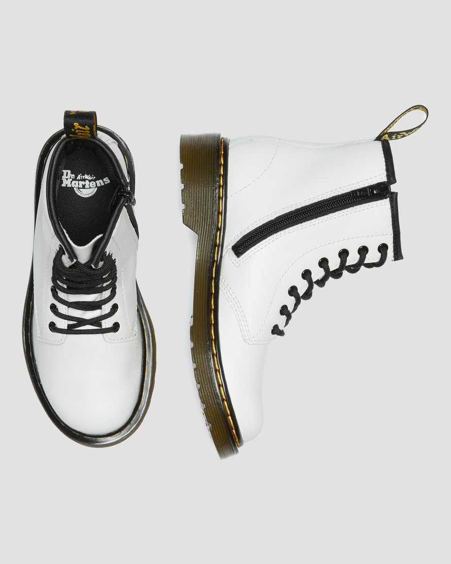 vita dr martens 1460 barnstövlar med snörning