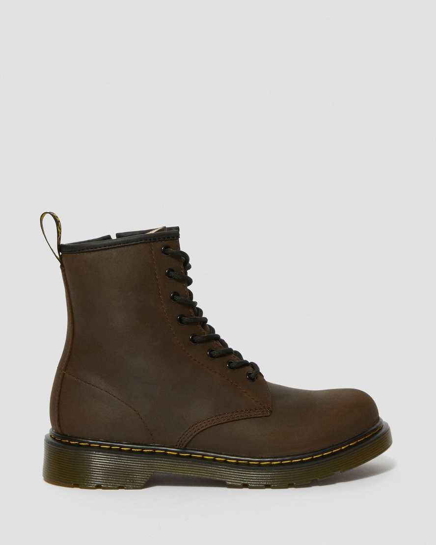 mörkbruna dr martens 1460 fodrade med fuskpäls för barn