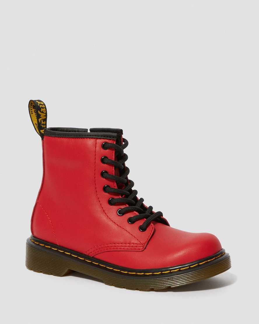 röda dr martens 1460 barnkängor med snörning