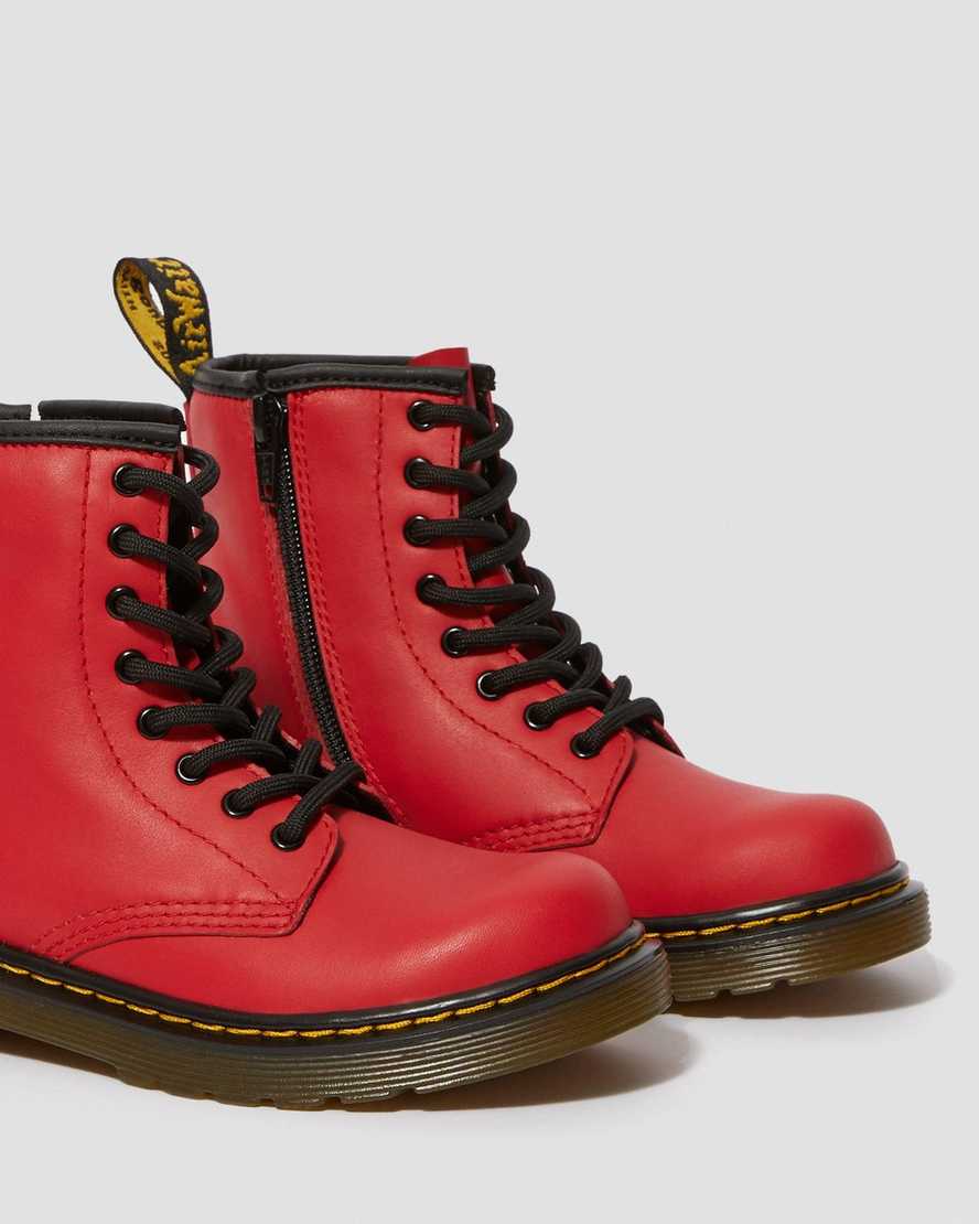 röda dr martens 1460 barnkängor med snörning