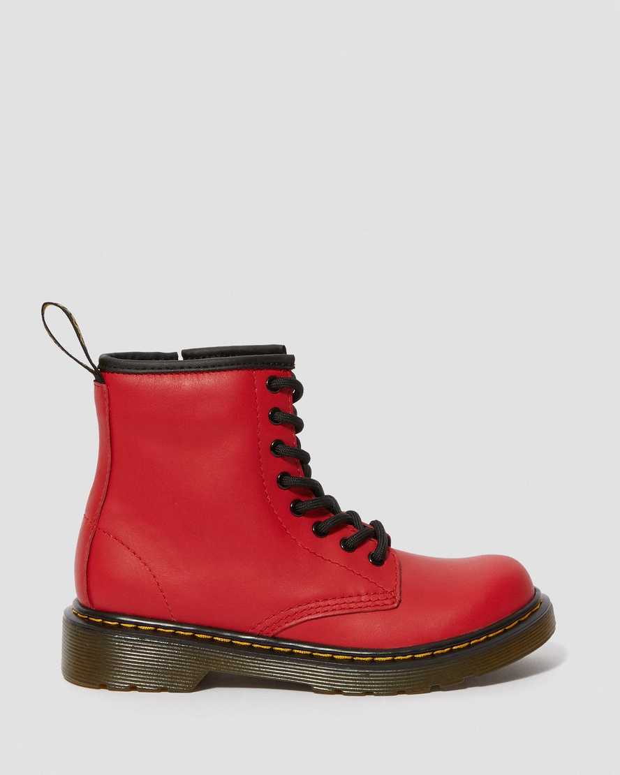 röda dr martens 1460 barnkängor med snörning