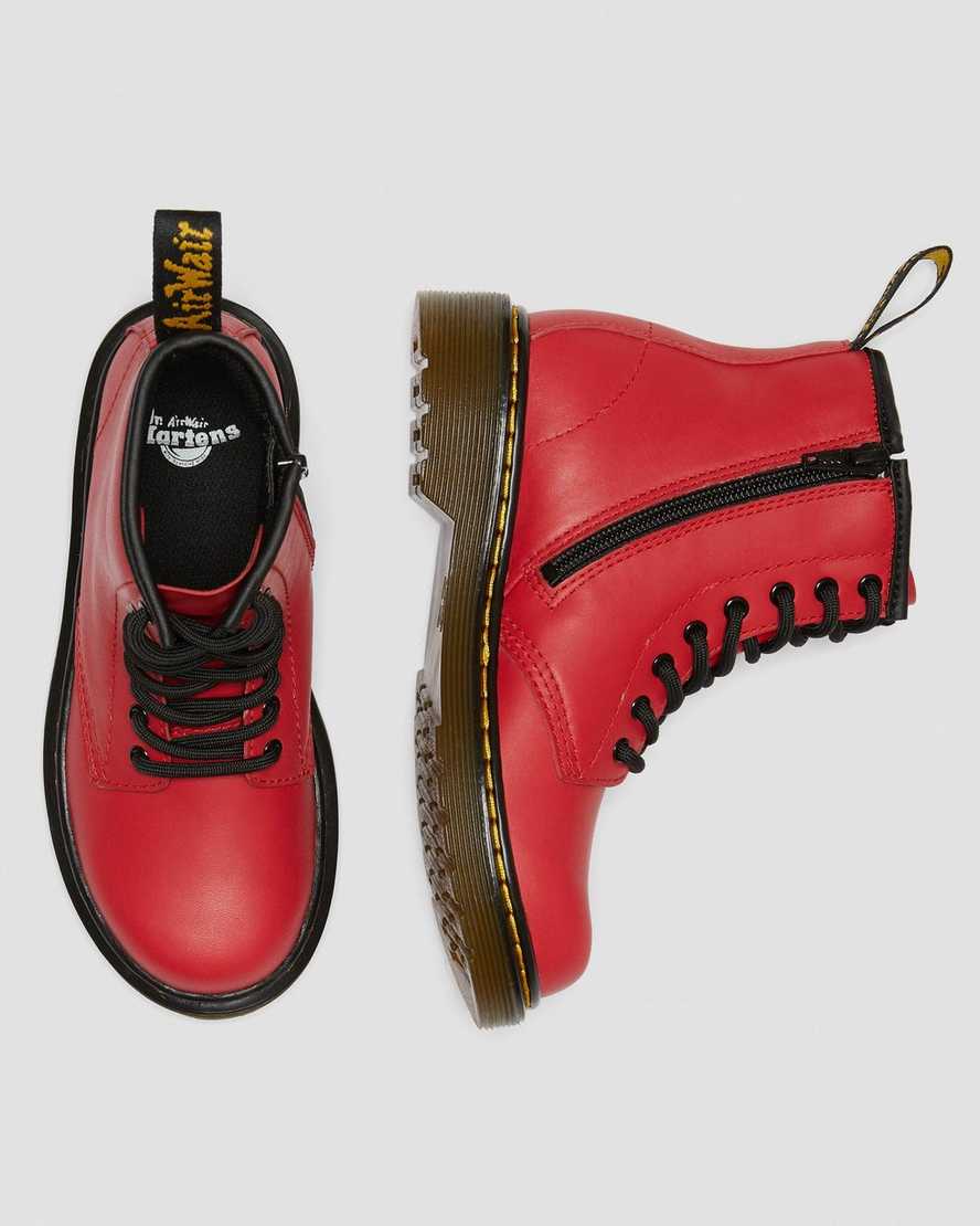 röda dr martens 1460 barnkängor med snörning