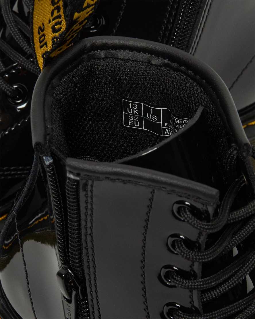 svarta dr martens 1460 patent barnstövlar med snörning