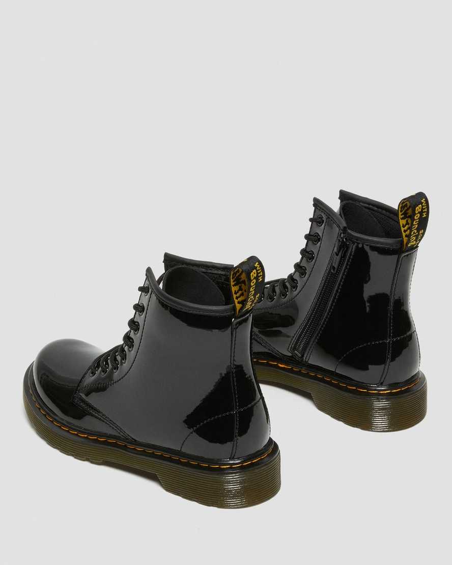 svarta dr martens 1460 patent barnstövlar med snörning
