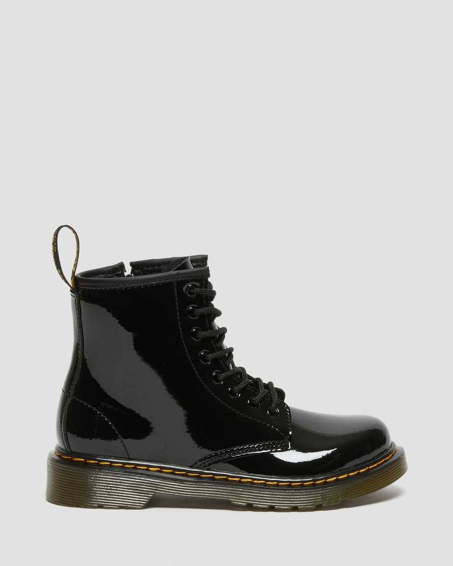 svarta dr martens 1460 patent barnstövlar med snörning