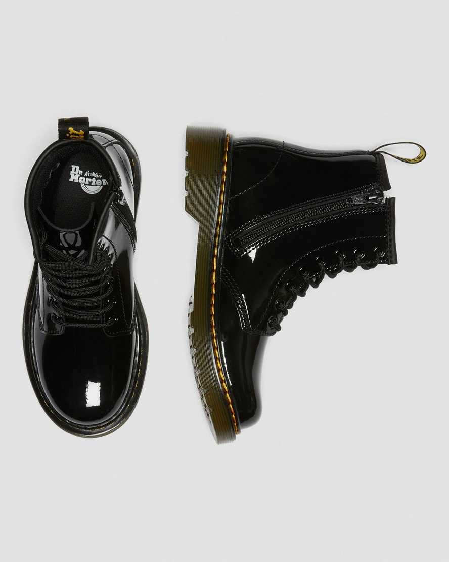 svarta dr martens 1460 patent barnstövlar med snörning