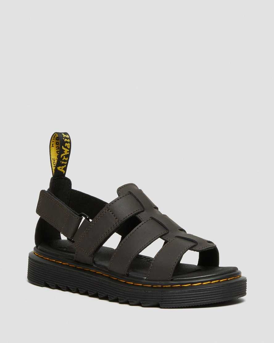 mörkbruna dr martens terry strap barnsandaler