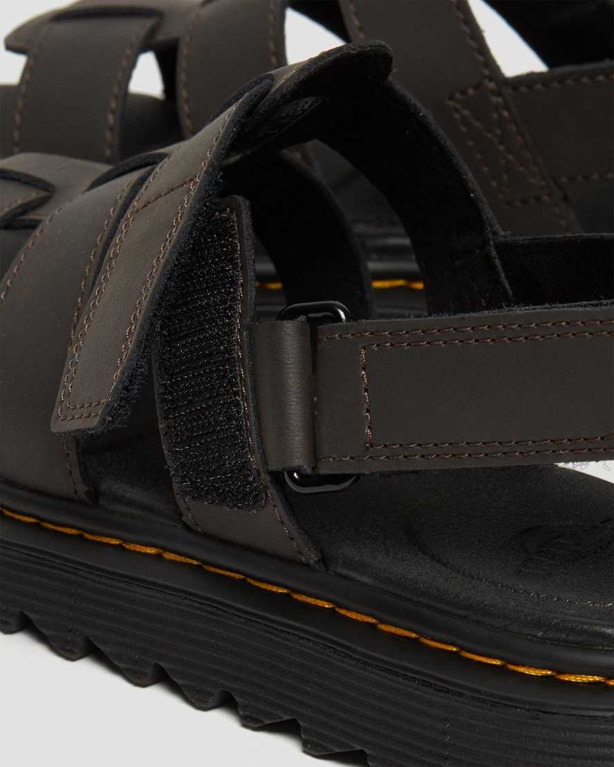 mörkbruna dr martens terry strap barnsandaler