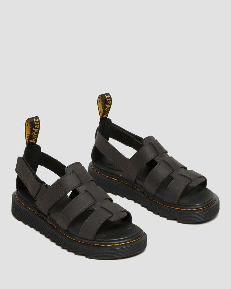 mörkbruna dr martens terry strap barnsandaler