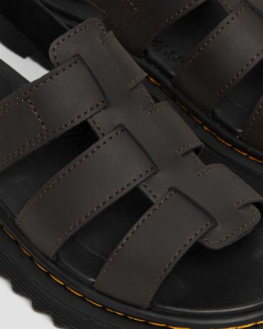 mörkbruna dr martens terry strap barnsandaler