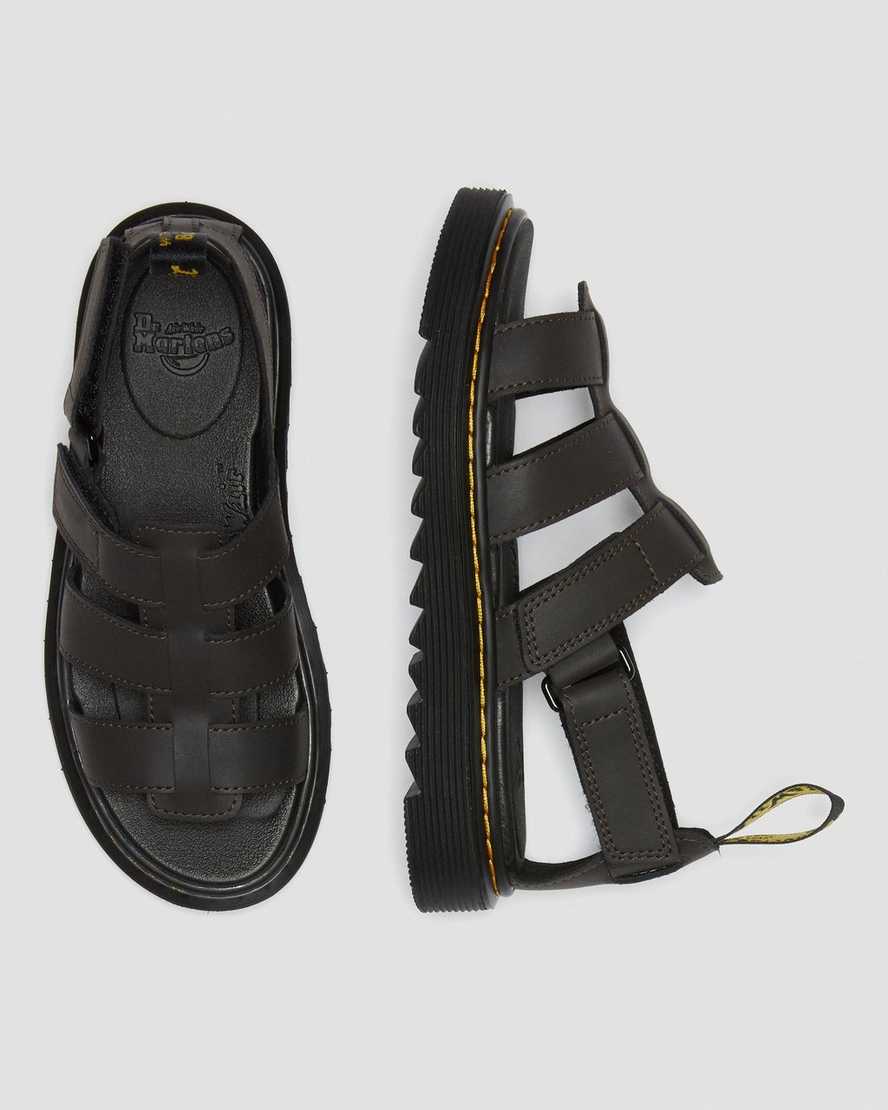 mörkbruna dr martens terry strap barnsandaler