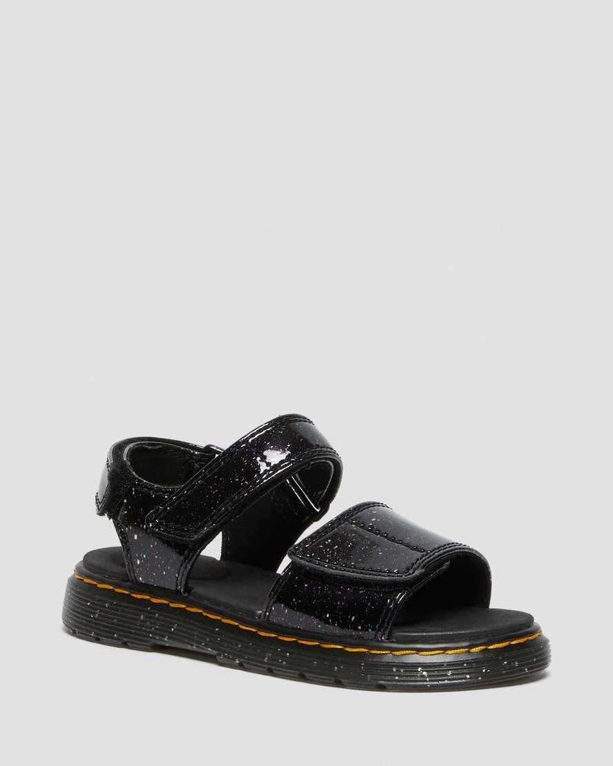 lila dr martens romi glitter barnsandaler