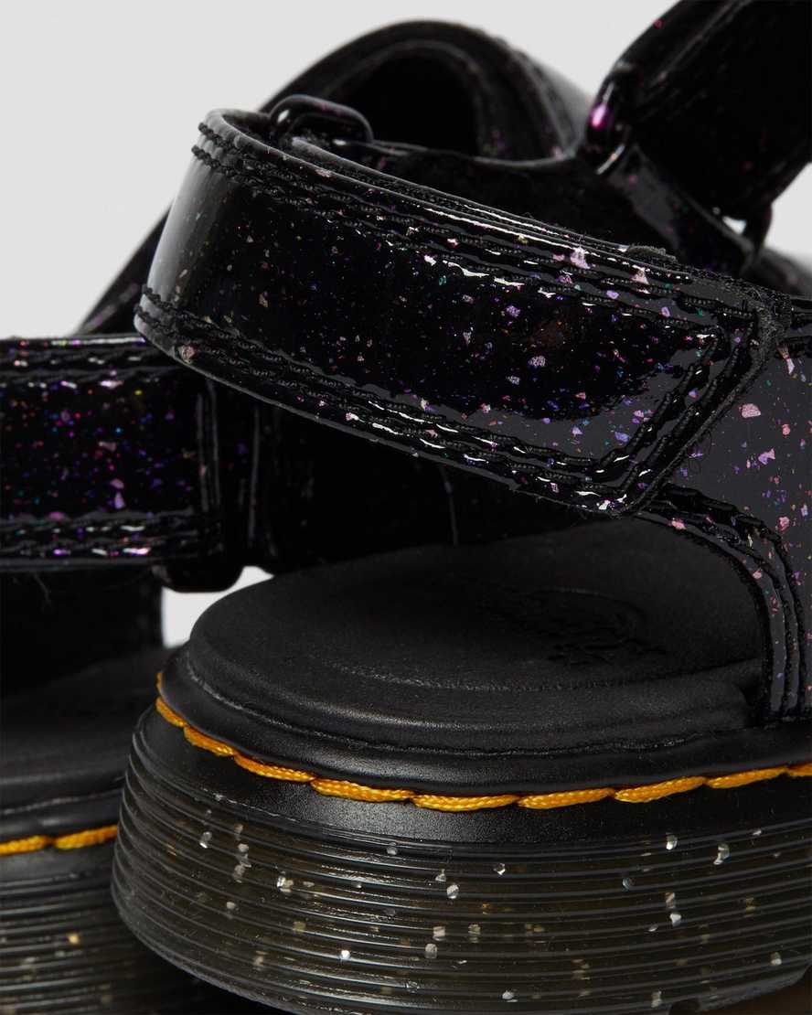 lila dr martens romi glitter barnsandaler