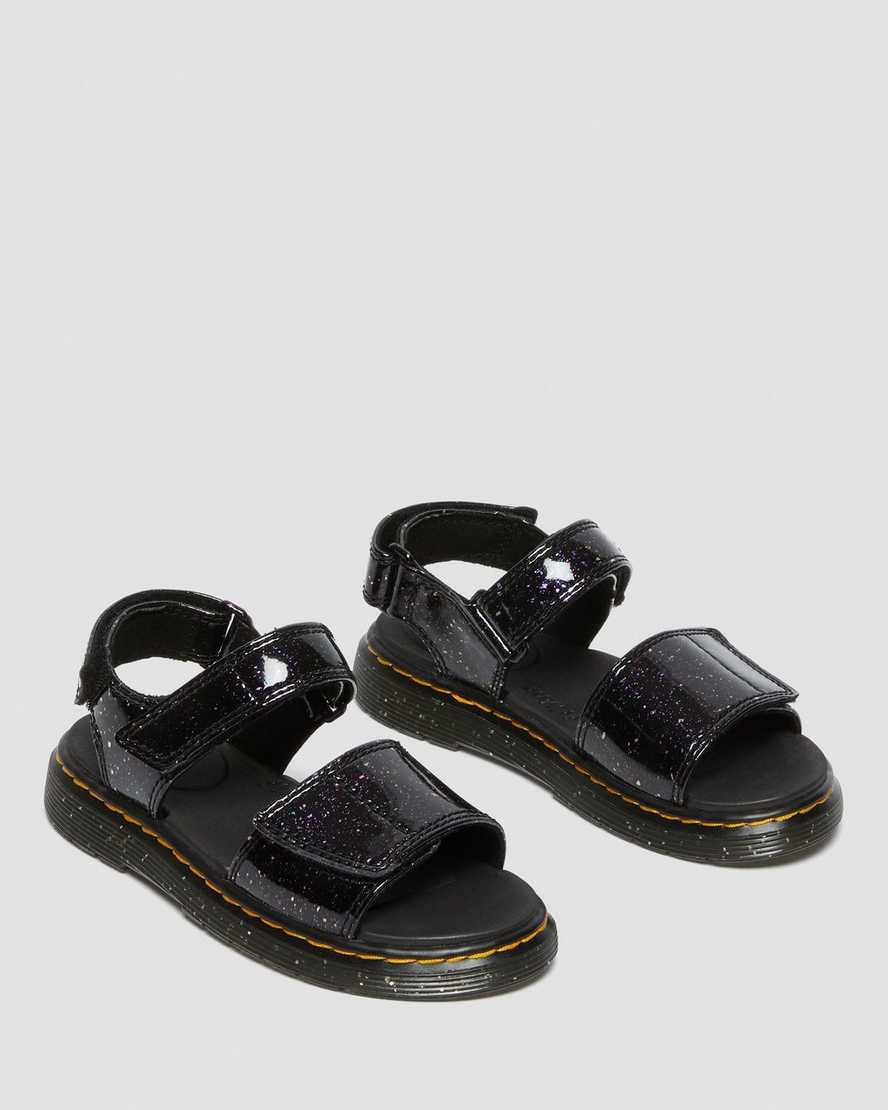 lila dr martens romi glitter barnsandaler