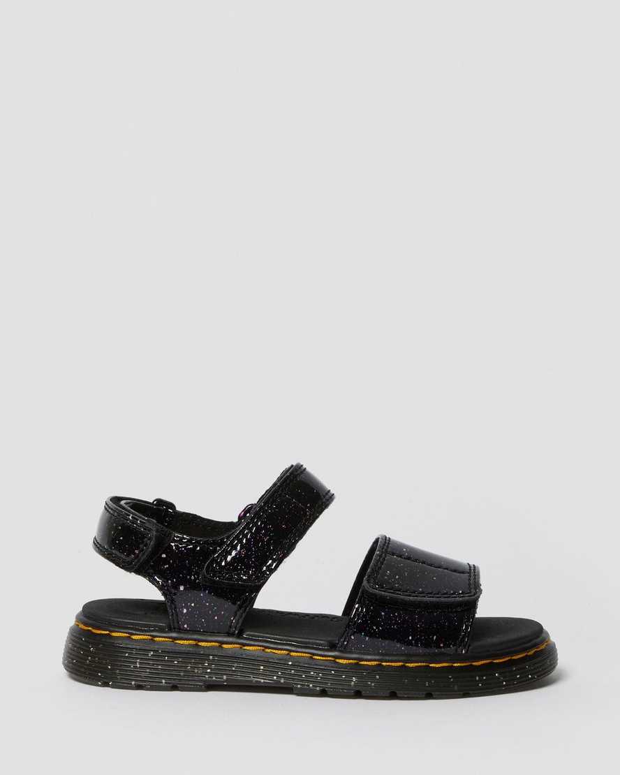 lila dr martens romi glitter barnsandaler