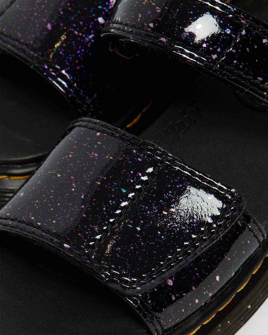 lila dr martens romi glitter barnsandaler