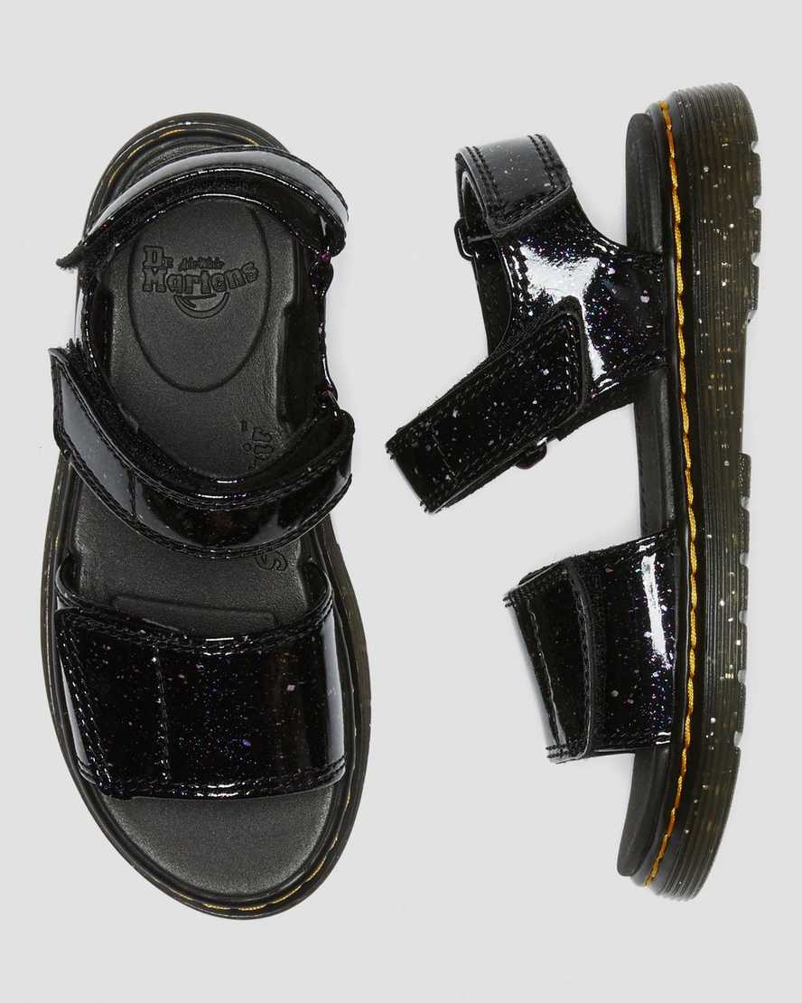 lila dr martens romi glitter barnsandaler