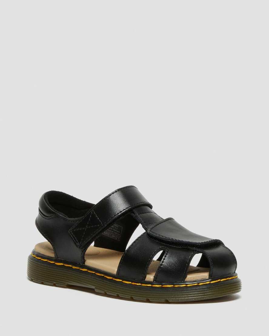 svarta dr martens moby ii kardborresandaler för barn