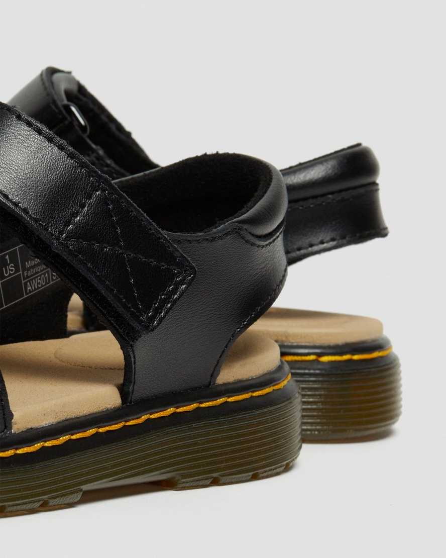 svarta dr martens moby ii kardborresandaler för barn