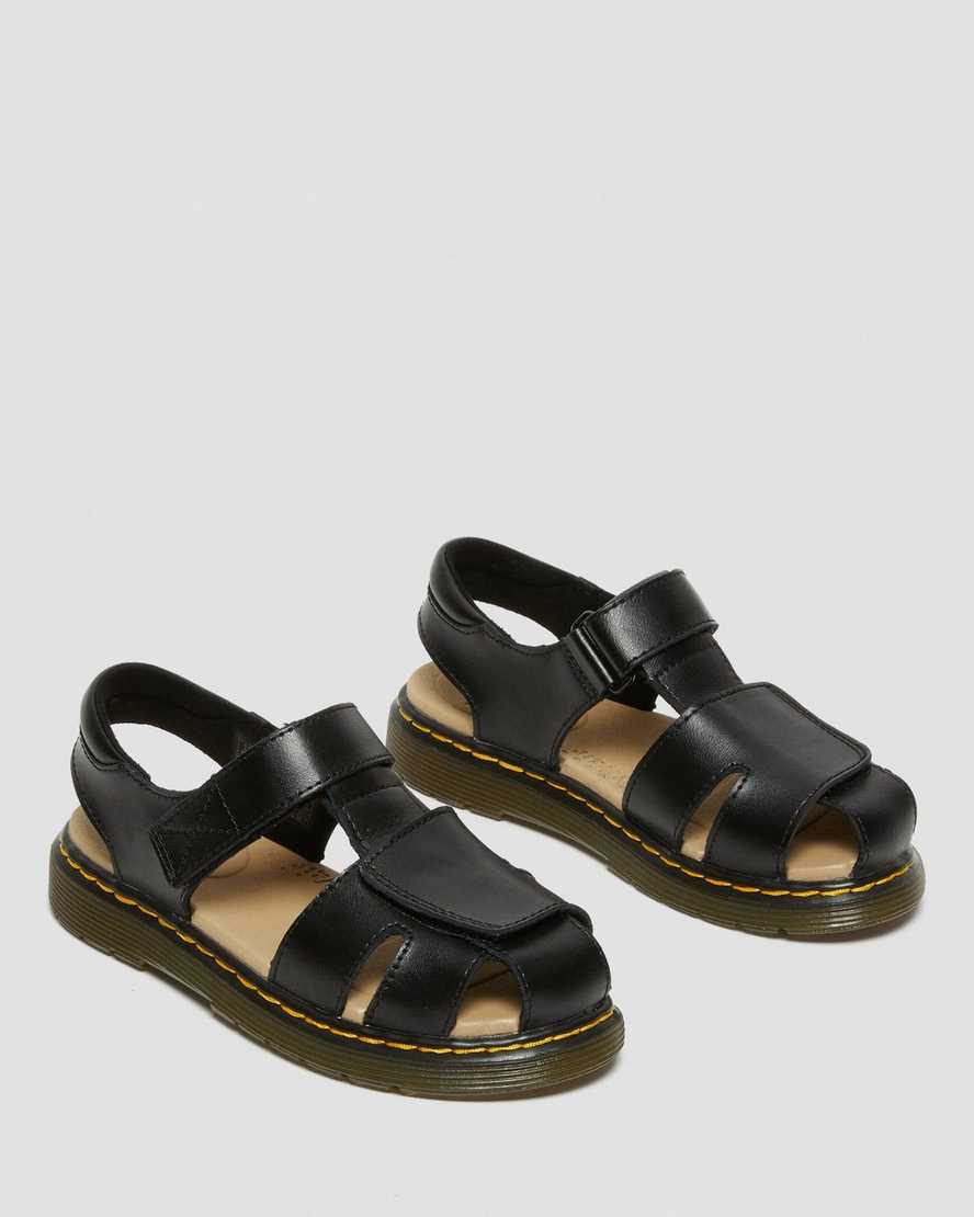 svarta dr martens moby ii kardborresandaler för barn