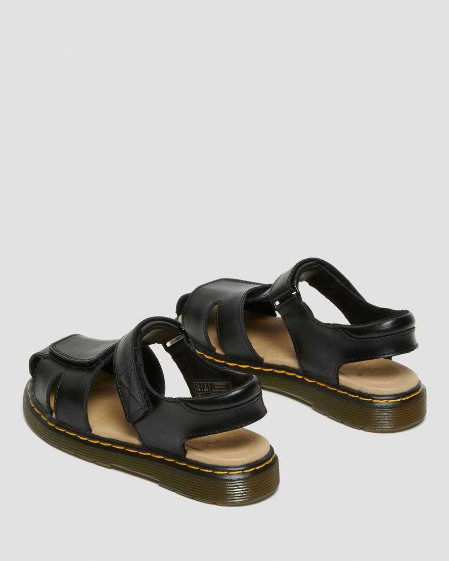 svarta dr martens moby ii kardborresandaler för barn