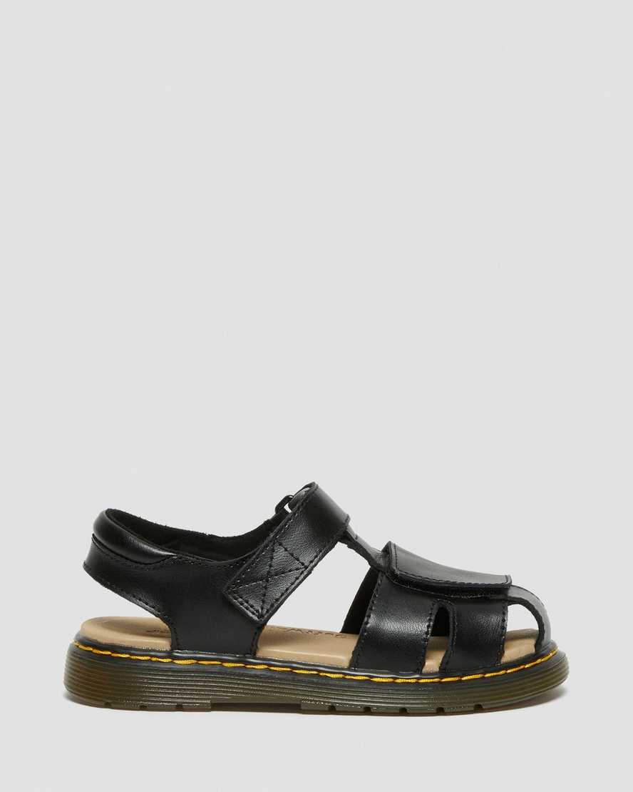 svarta dr martens moby ii kardborresandaler för barn