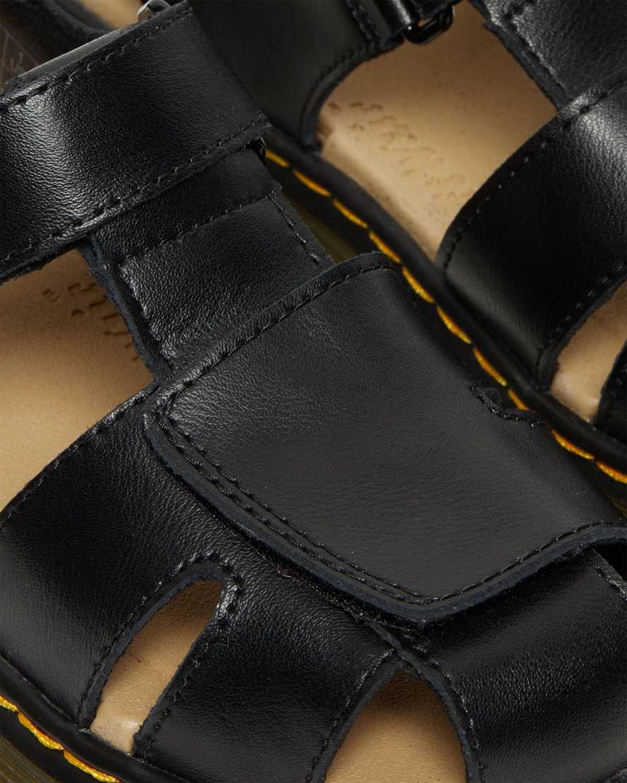 svarta dr martens moby ii kardborresandaler för barn