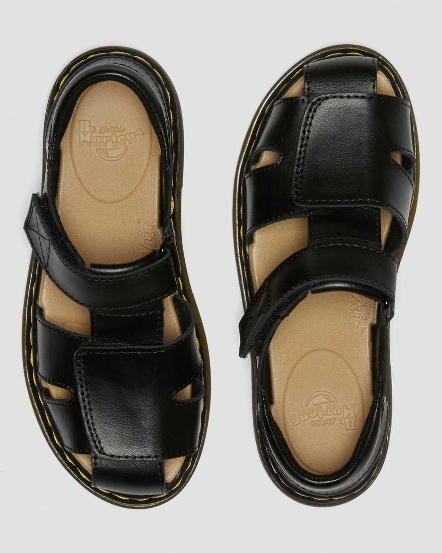 svarta dr martens moby ii kardborresandaler för barn