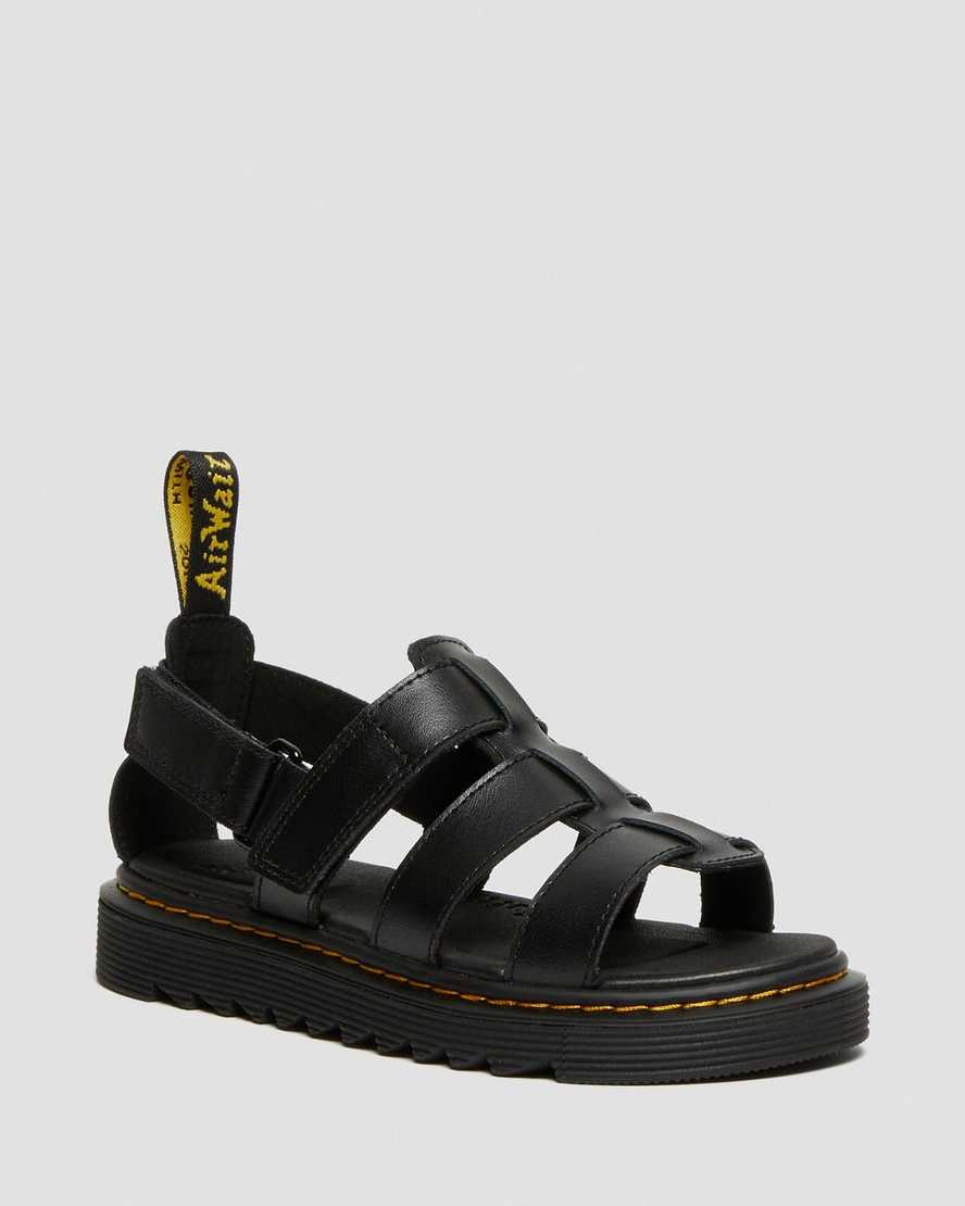 svarta dr martens terry strap barnsandaler